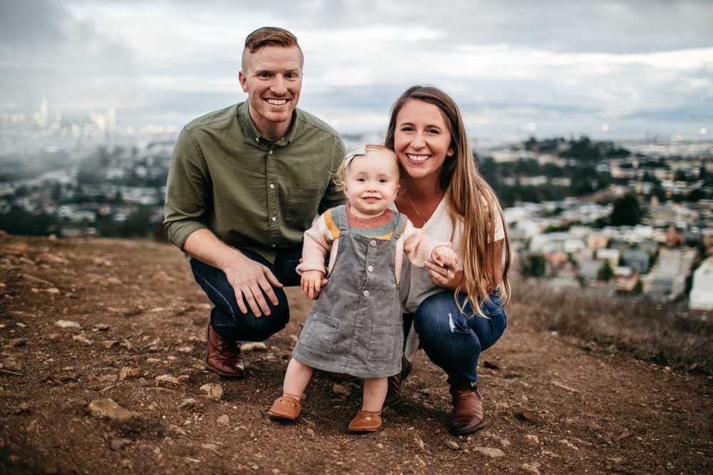 The Clark family — Abe and Lindsay with their two kids, Stella and Solomon