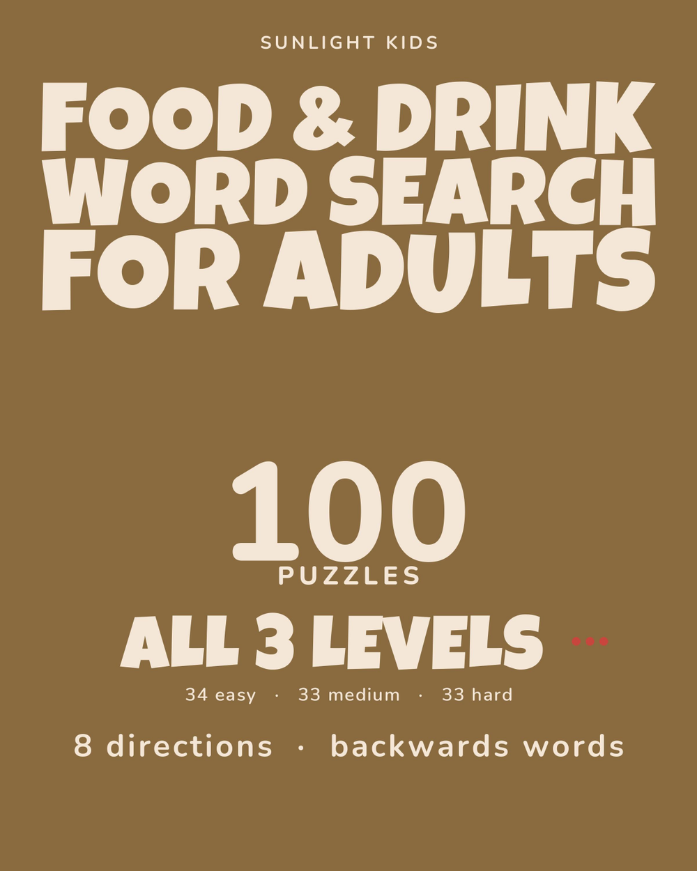 Food & Drink Word Search for Adults cover