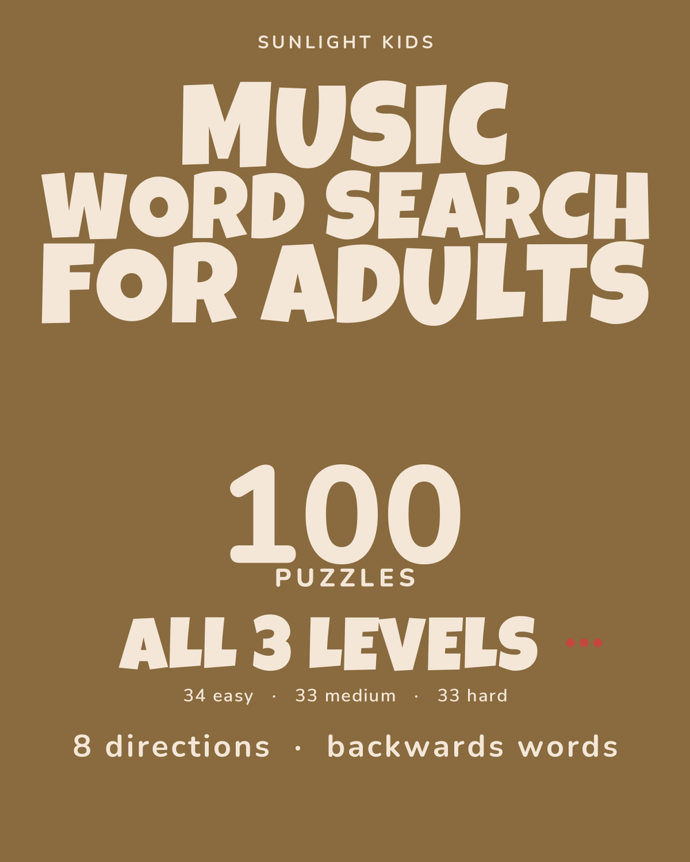 Music Word Search for Adults cover