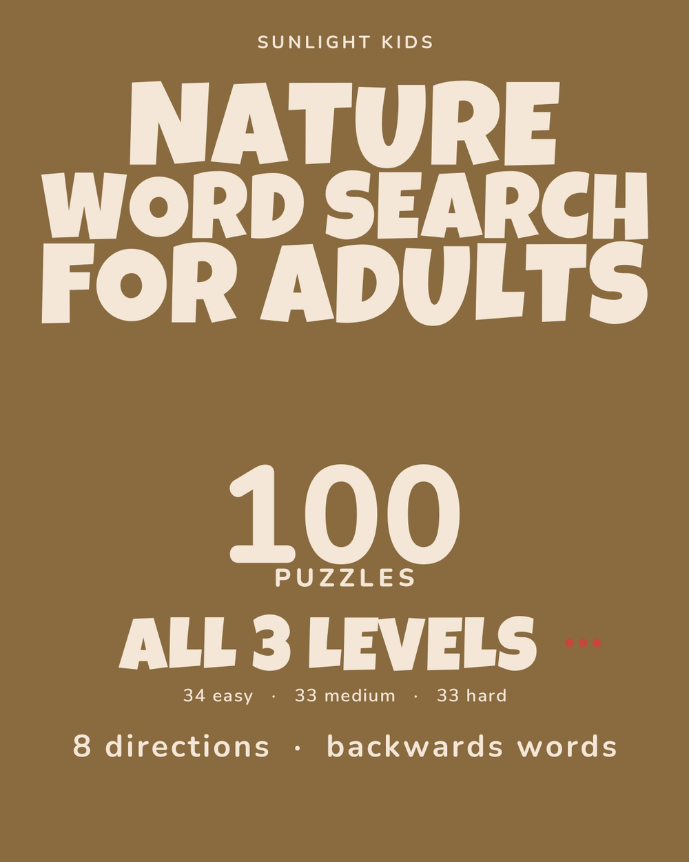 Nature Word Search for Adults cover