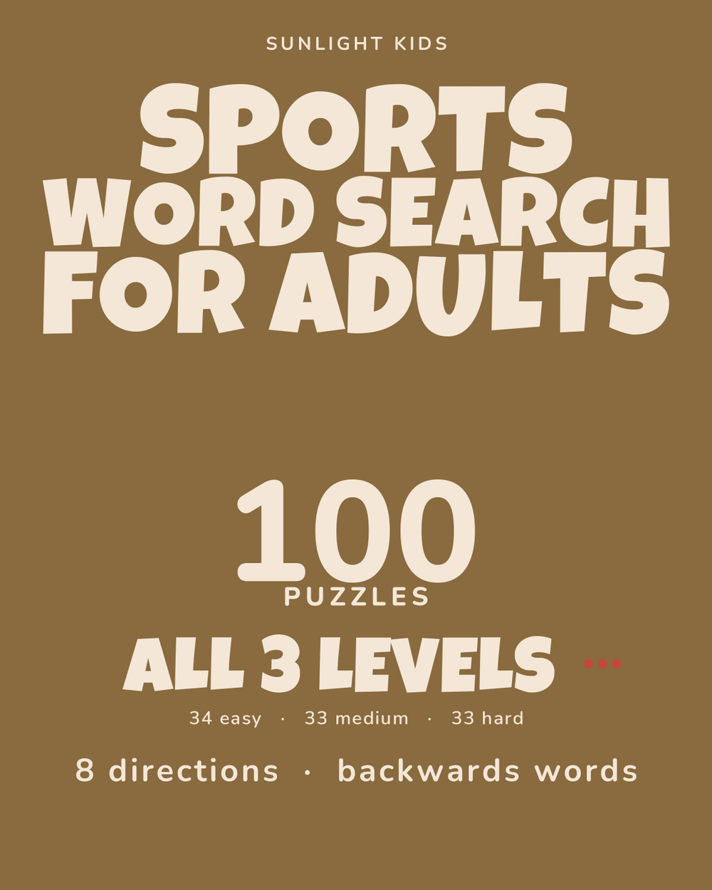 Sports Word Search for Adults cover