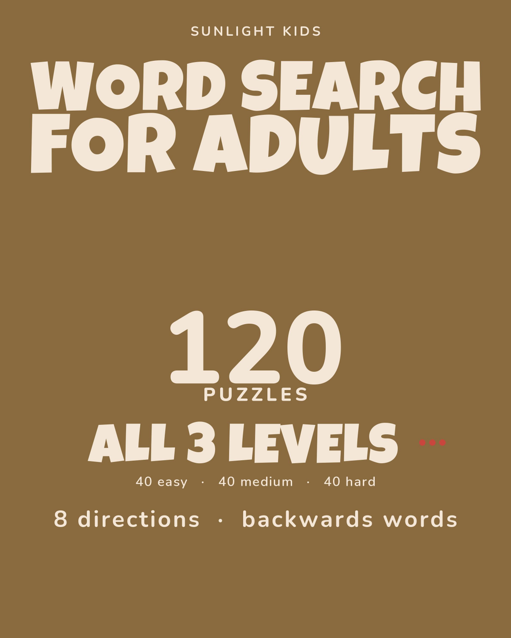 Word Search for Adults: Easy, Medium & Hard cover