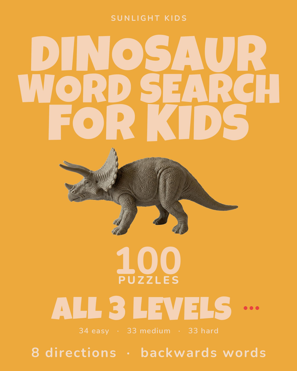Dinosaur Word Search for Kids cover