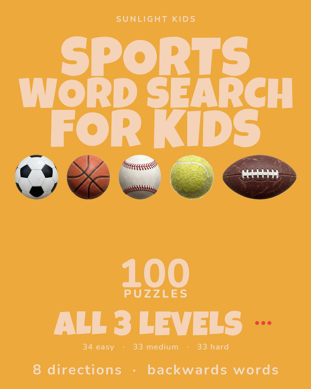 Sports Word Search for Kids cover