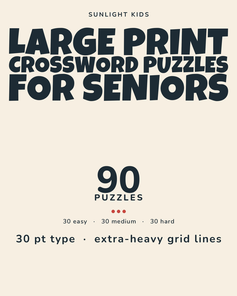 Large Print Crossword Puzzles for Seniors: Easy, Medium & Hard cover