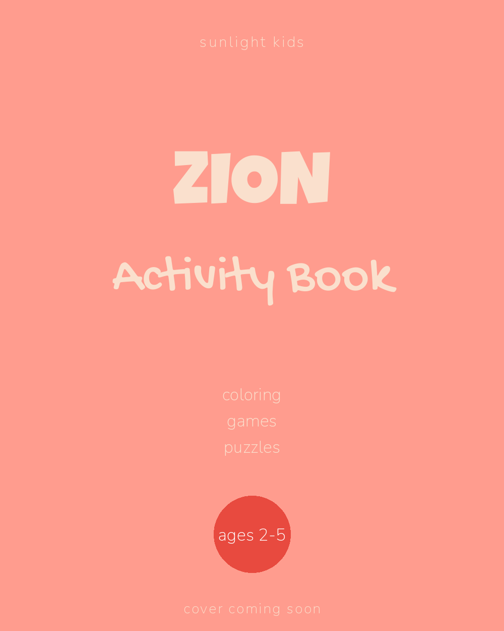 Zion Activity Book for Kids cover