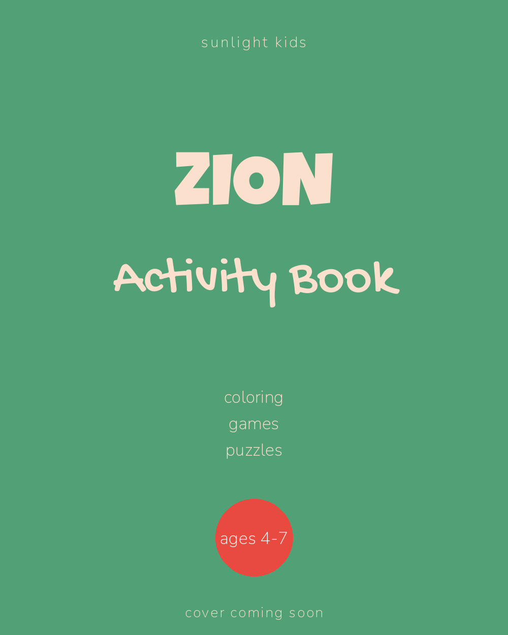 Zion Activity Book for Kids cover