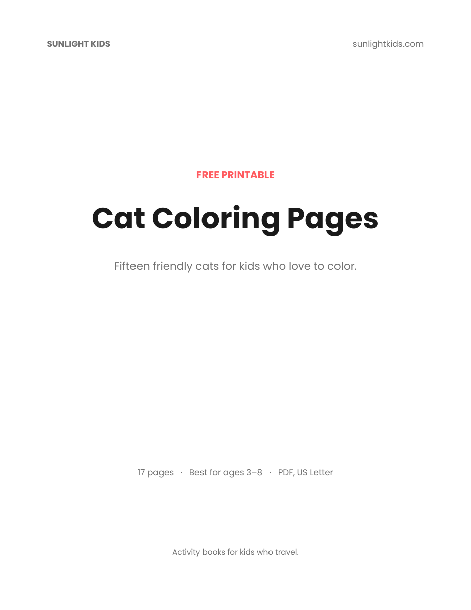 Free Printable Cat Coloring Pages for Kids — page 1 of 17