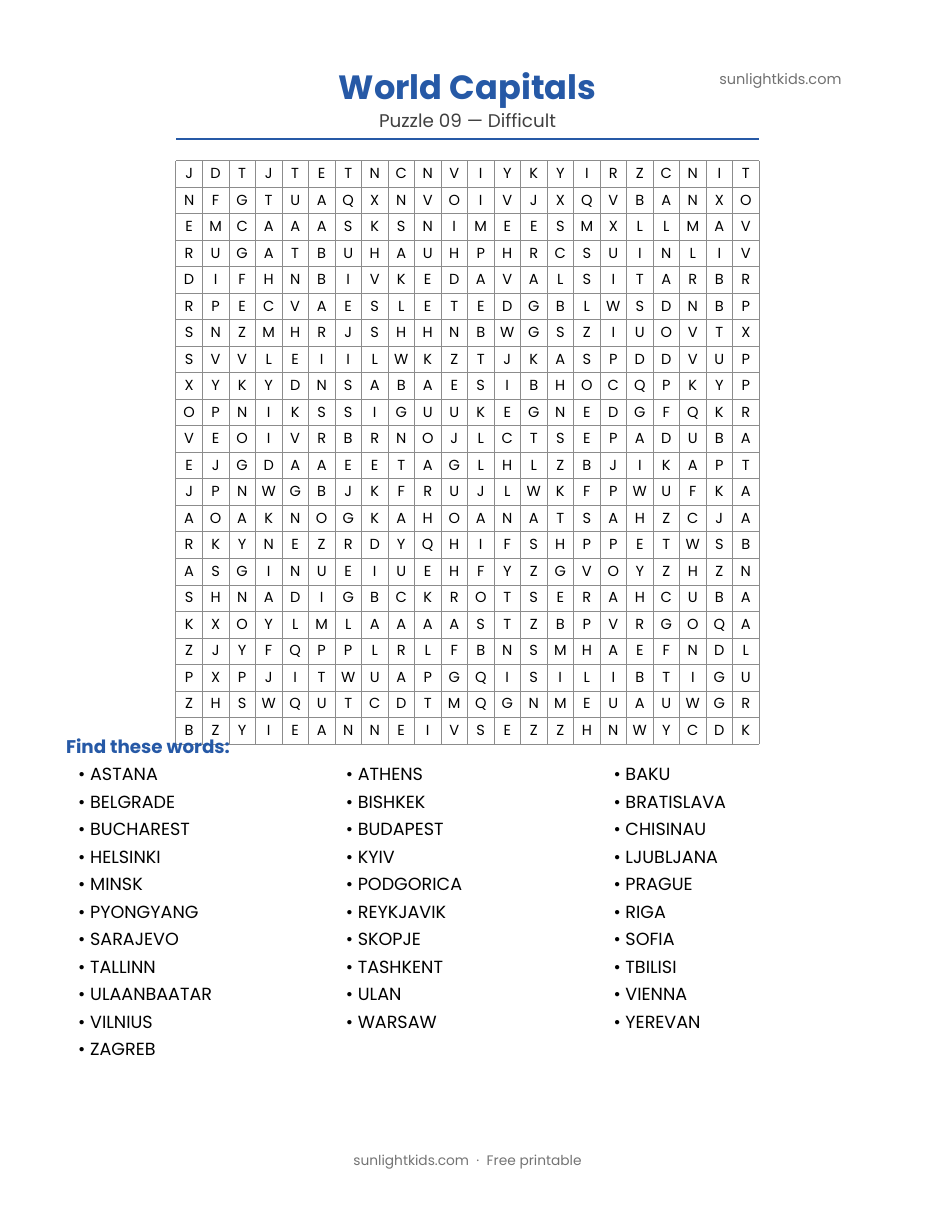 Difficult Word Search Printables (Free PDF) — page 10 of 22