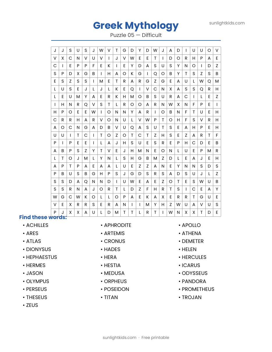 Difficult Word Search Printables (Free PDF) — page 6 of 22