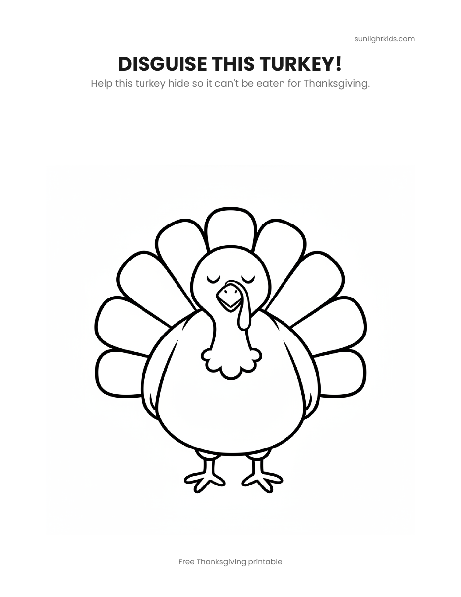 Disguise a Turkey Printable Template (Free PDF) — page 2 of 6