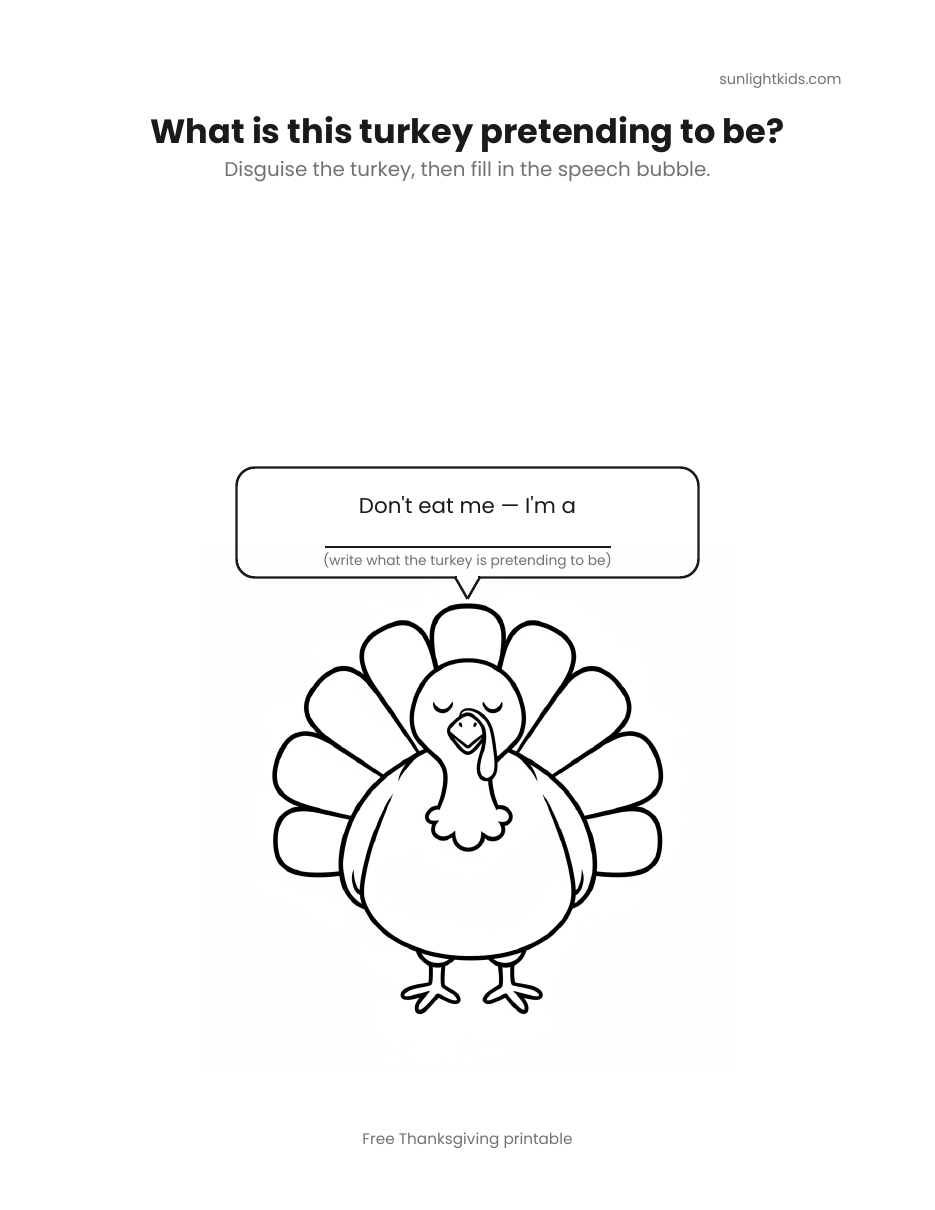 Disguise a Turkey Printable Template (Free PDF) — sample page preview