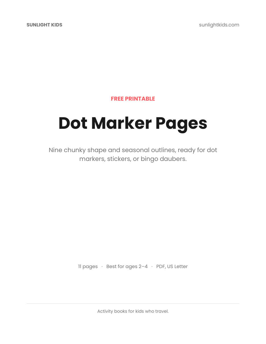 Free Printable Dot Marker Pages for Toddlers — page 1 of 20