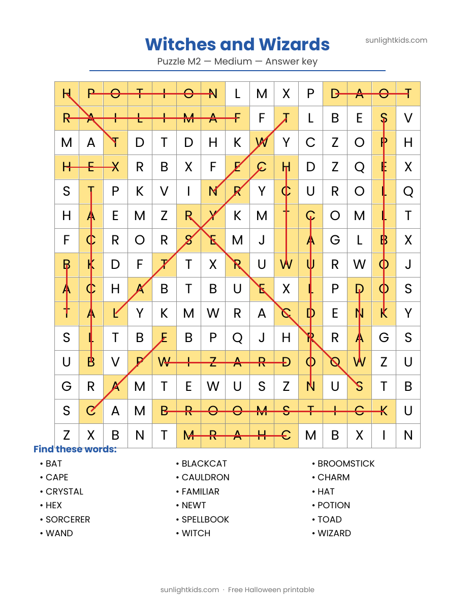 Free Halloween Word Search Printables — page 14 of 18