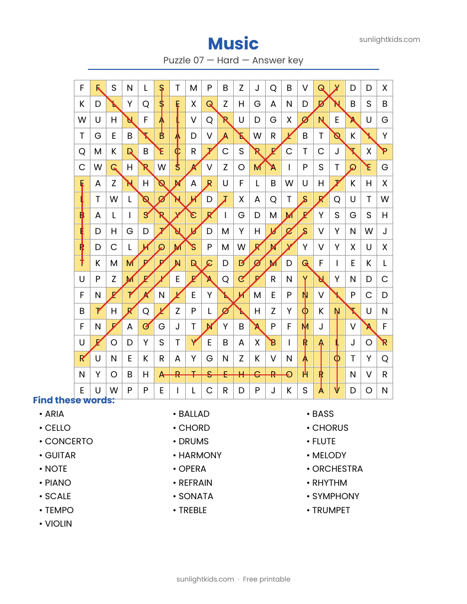Hard Word Search Printable — Free PDF for Adults and Teens — page 18 of 22