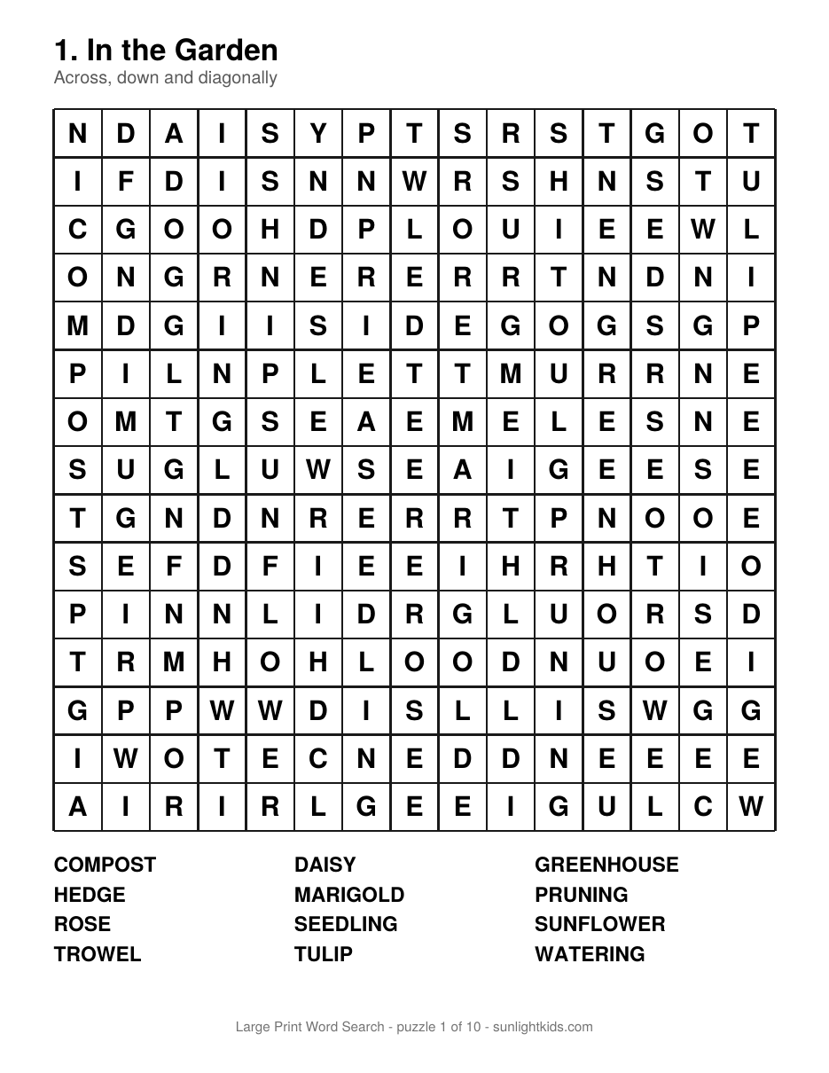 Free Large Print Word Search Puzzles (Printable PDF) — sample page preview