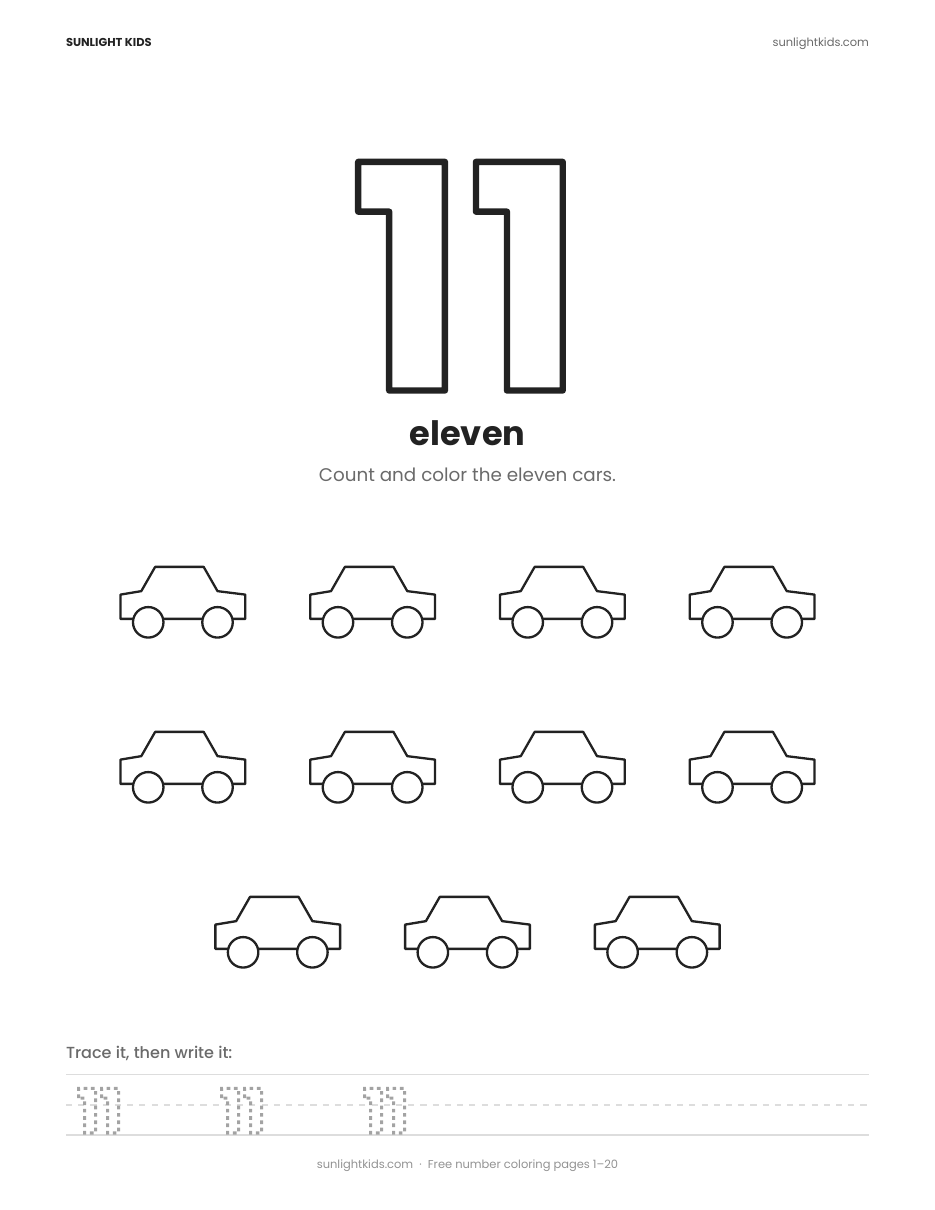 Free Printable Number Coloring Pages (1–20) — page 12 of 28